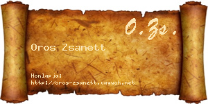 Oros Zsanett névjegykártya